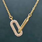 14k Gold Paperclip Diamond Charm Everyday Necklace - JBR Jeweler