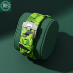 Parrot Green Silicone Army Belt Hip Hop Bling Iced Out Watch