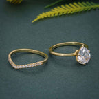 Pear Cut Moissanite Diamond Solitaire Engagement Ring With Bridal Sets - JBR Jeweler