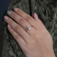 Pear Cut CVD Diamond Solitaire Engagement Ring With Bridal Sets