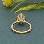 Pear Cut Halo Moissanite Diamond Engagement Ring - JBR Jeweler
