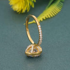 Pear Cut Halo Moissanite Diamond Engagement Ring - JBR Jeweler