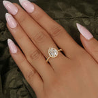 Pear Cut Halo Moissanite Diamond Engagement Ring - JBR Jeweler