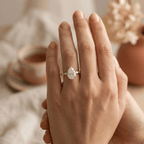 Elegant pear cut lab grown diamond ring for anniversary gift