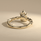 Pear lab grown diamond bridal jewelry in solid 14K gold