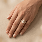 14K gold pear shaped diamond engagement ring for her