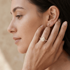 Classic pear shaped lab diamond ring in 14K gold
