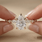 Pear cut lab grown diamond ring for women