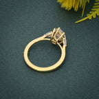 Three Stone Pear Moissanite Engagement Ring With Pear Side Stone - JBR Jeweler