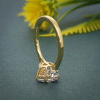Three Stone Pear Moissanite Engagement Ring With Pear Side Stone - JBR Jeweler