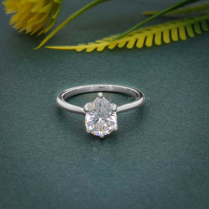 Cathedral Pear Cut Lab Grown Diamond Ring