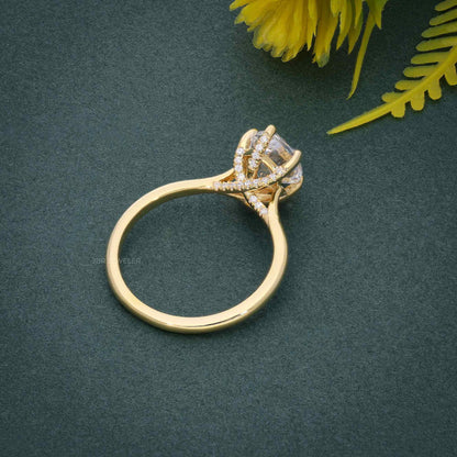 Cathedral Pear Cut Lab Grown Diamond Ring