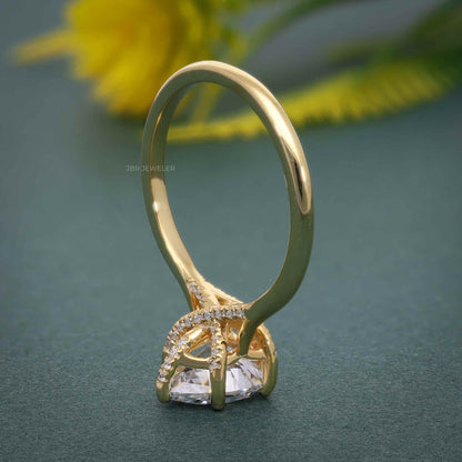 Cathedral Pear Cut Lab Grown Diamond Ring