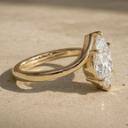 Yellow gold pear solitaire engagement ring for marriage proposal