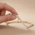 Pear Cut Round Diamond Bracelet 14k Gold