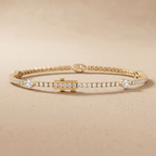Pear Cut Round Diamond Bracelet 14k Gold