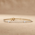 Pear Cut Round Diamond Bracelet 14k Gold