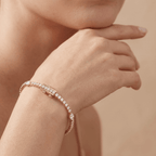 Pear Cut Round Diamond Bracelet 14k Gold