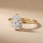 Six prong pear cut engagement ring side profile