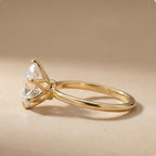 Six prong pear cut engagement ring side profile