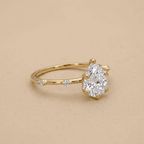 Minimalist Pear Shaped Diamond Ring for Her