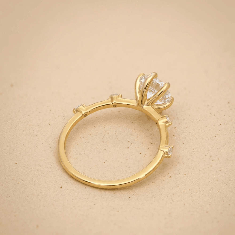 Thin Band Pear Lab Grown Diamond Engagement Ring
