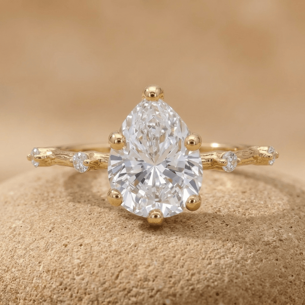 Pear Lab Grown Diamond Thin Band Anniversary Ring
