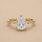 Dainty Pear Lab Grown Diamond Gold Ring
