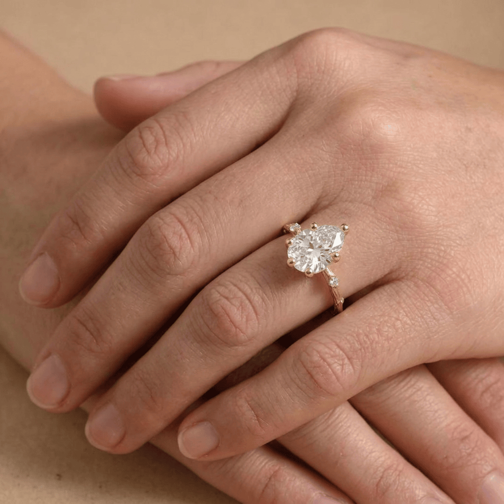 Dainty Lab Diamond Ring for Wedding Anniversary