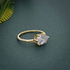 Curved Horizontal Pear Moissanite Diamond Engagement Ring - JBR Jeweler