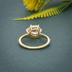 Curved Horizontal Pear Lab Grown Diamond Engagement Ring - JBR Jeweler