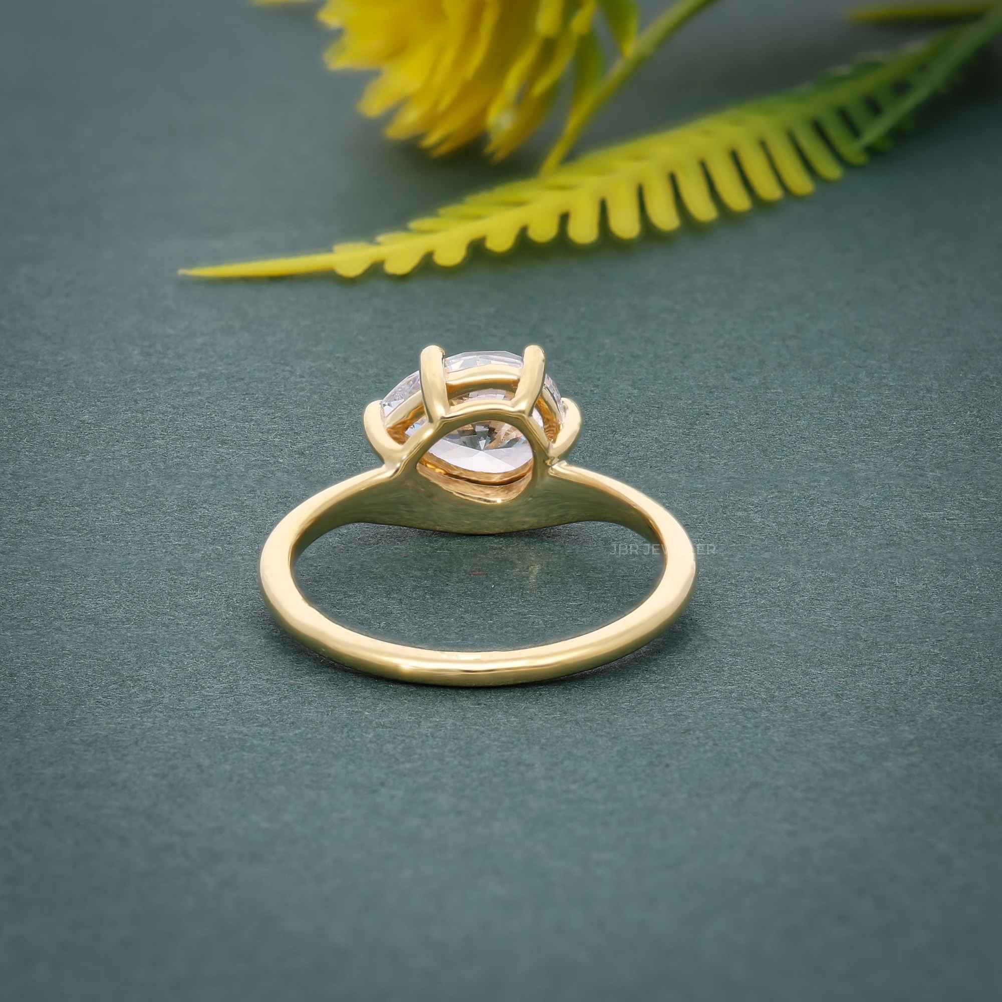 Curved Horizontal Pear Moissanite Diamond Engagement Ring - JBR Jeweler