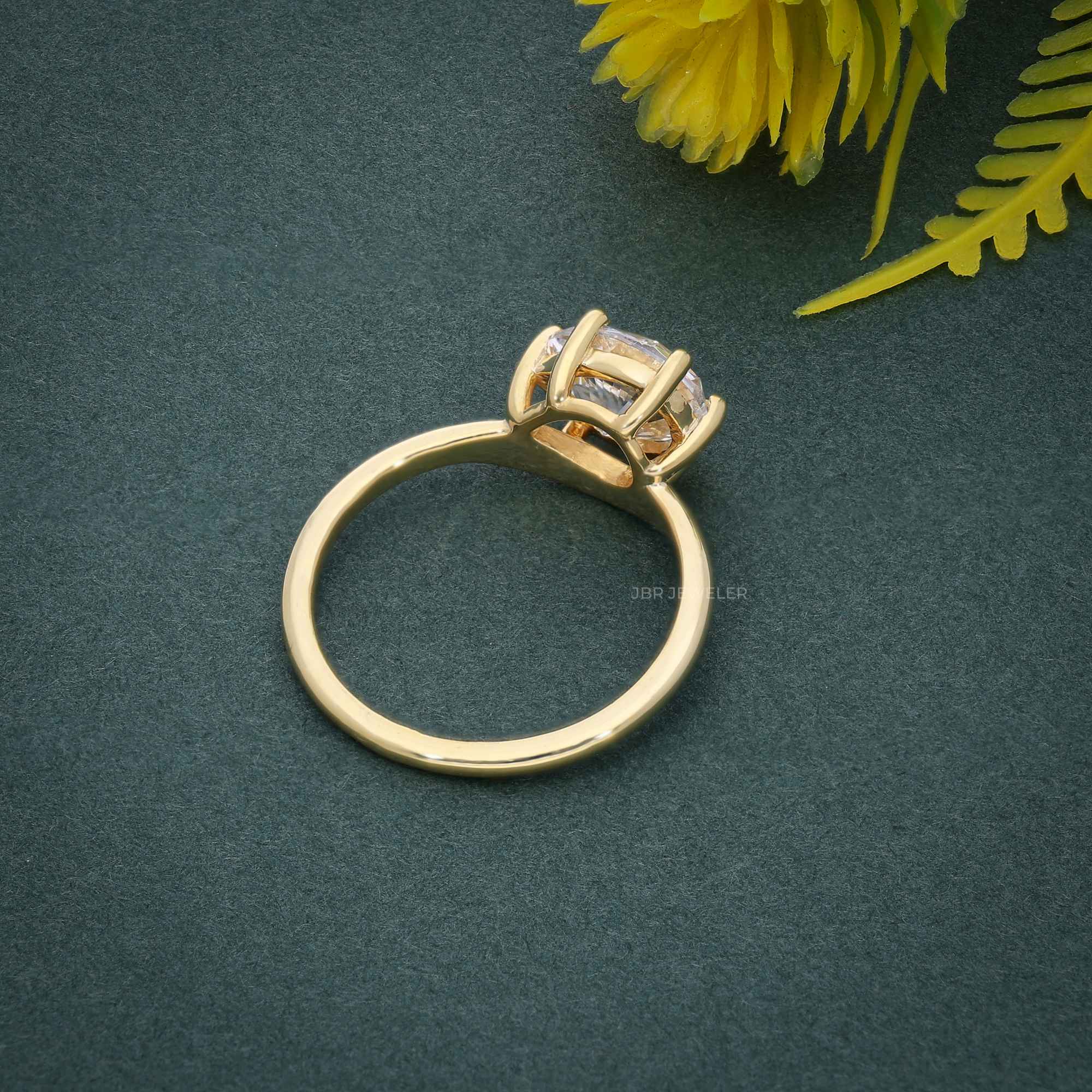 Curved Horizontal Pear Lab Grown Diamond Engagement Ring - JBR Jeweler