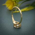 Curved Horizontal Pear Moissanite Diamond Engagement Ring - JBR Jeweler