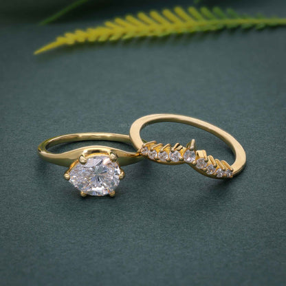 Bague de mariée en diamant cultivé en laboratoire en forme de poire avec bande assortie