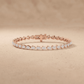 Pear Shape Rose Gold Tennis Bracelet 14k & 5CTW