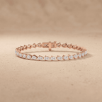 Pear Shape Rose Gold Tennis Bracelet 14k & 5CTW
