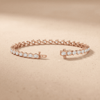 Pear Shape Rose Gold Tennis Bracelet 14k & 5CTW