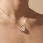 Pear Shaped Diamond Pendant Necklace in Rose Gold