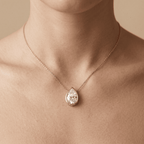 Pear Shaped Diamond Pendant Necklace in Rose Gold