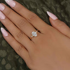 Perfect Fit Three Stone Oval Lab Diamond Ring With Side Pear - JBR Jeweler