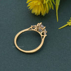 Perfect Fit Three Stone Pear Lab Diamond Ring With Side Stone - JBR Jeweler