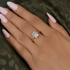 Perfect Fit Three Stone Radiant Lab Diamond Ring With Side Pear - JBR Jeweler