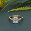 Perfect Fit Three Stone Radiant Lab Diamond Ring With Side Pear - JBR Jeweler