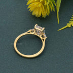Perfect Fit Three Stone Radiant Lab Diamond Ring With Side Pear - JBR Jeweler