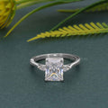 Perfect Fit Three Stone Radiant Moissanite Diamond Ring With Side Pear - JBR Jeweler
