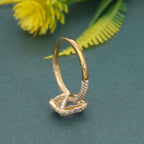 Petite Micro Pave Emerald Laboratory Diamond Halo Engagement Ring - JBR Jeweler