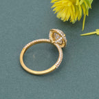 Petite Micro Pave Oval Moissanite Diamond Halo Engagement Ring - JBR Jeweler
