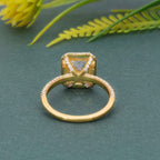 Petite Micro Pave Radiant Laboratory Diamond Halo Engagement Ring - JBR Jeweler