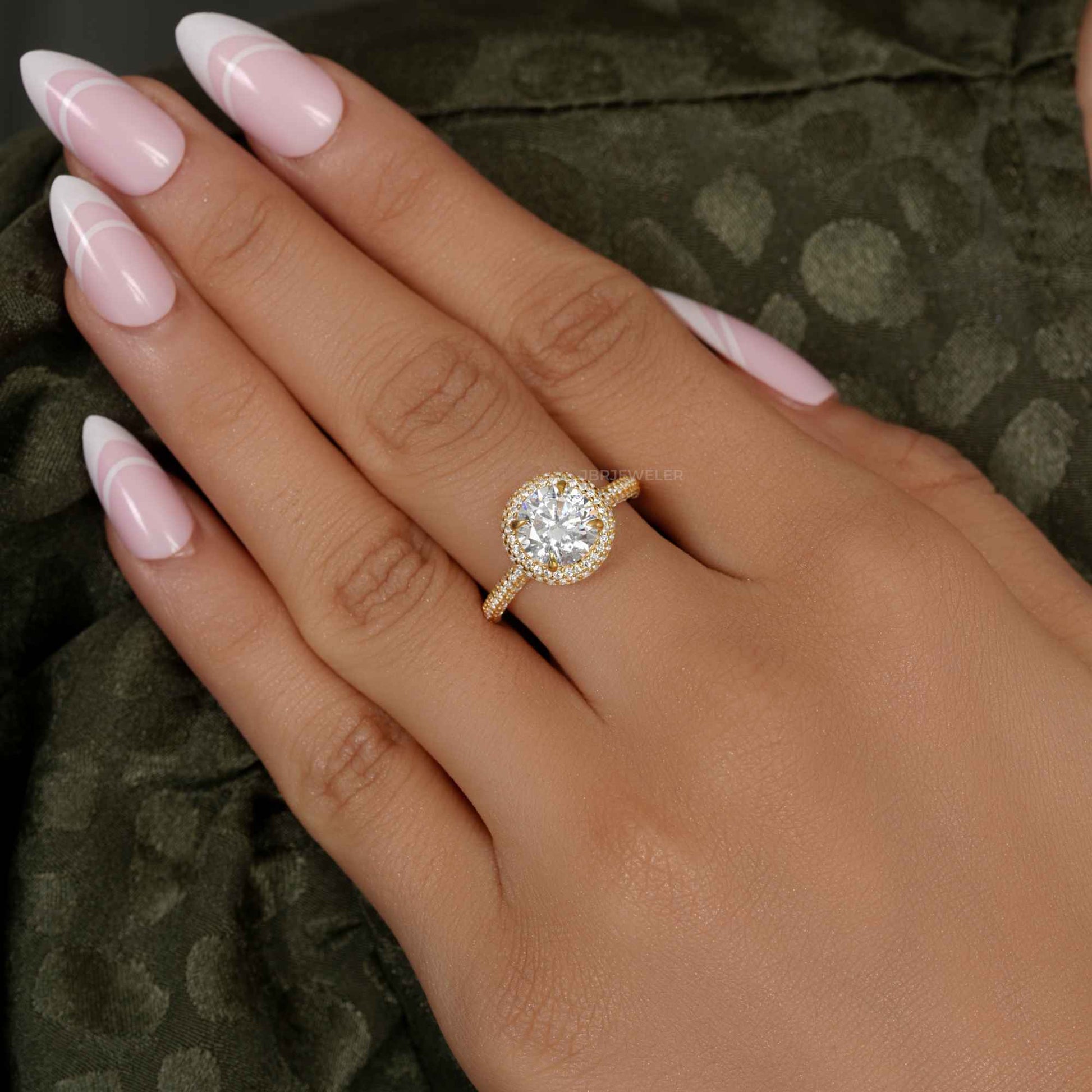 Rose Gold Petite Micro Pave Wedding Band Valencia Diamond Ring (1